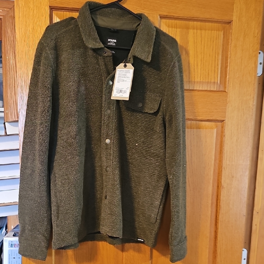 Prana Green HEATHER incrediwool Over Shirt Jacket